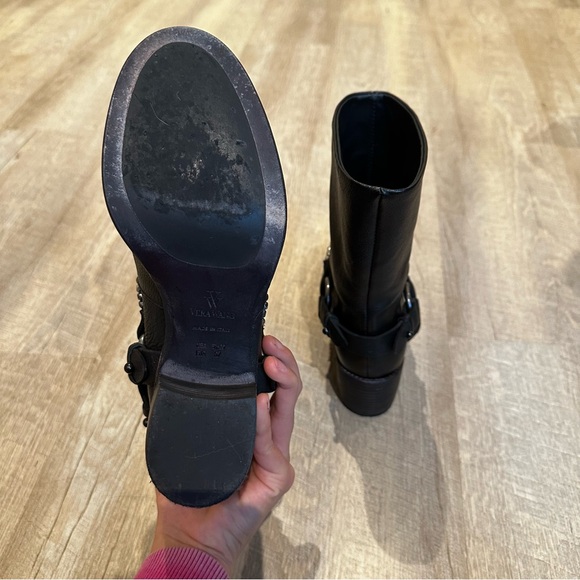 Vera wang ankle boots Natasha black leather harness size 6.5 - Picture 4 of 5